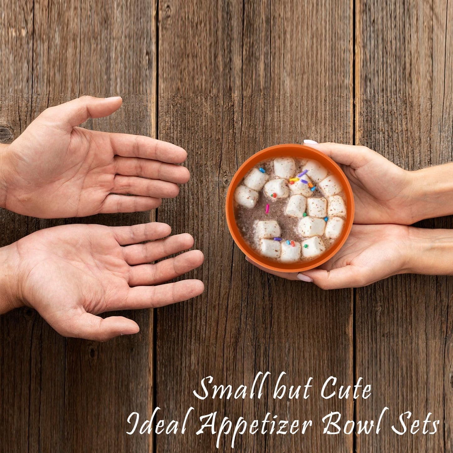 Wrova wheat straw small bowls 10oz set of 8 - Unbreakable Dessert Bowls - Mini Bowl Sets for Ice Cream,Snack and Fruits - Microwave & Dishwasher Safe Appetizer Bowls. Orange