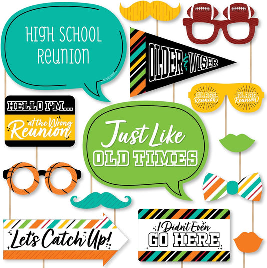 Big Dot of Happiness Still Got Class - High School Reunion Party Photo Booth Props Kit - 20 Count