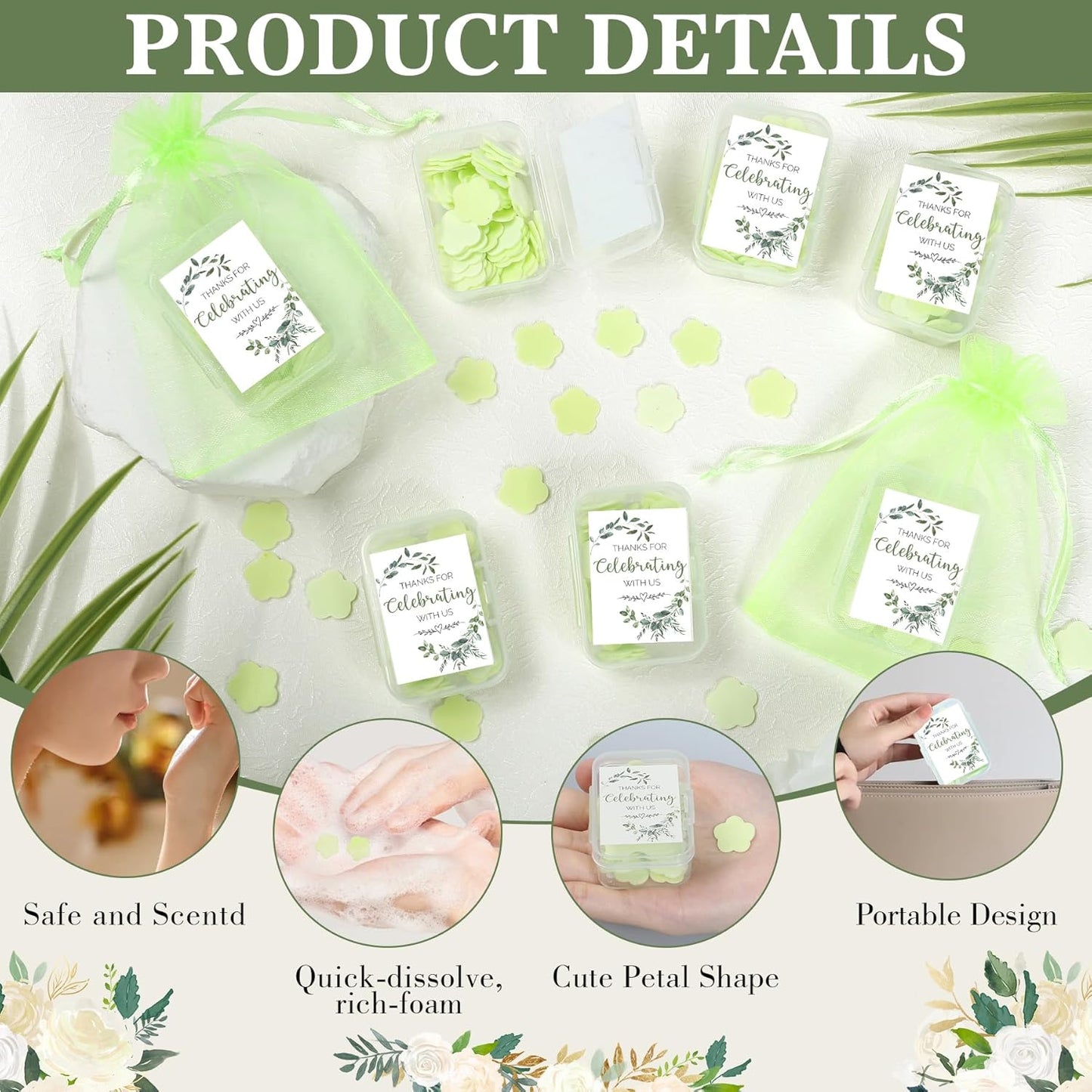 24 Pcs Fresh Off The Market Bridal Shower Soap Party Favors - Shes Off The Market Bridal Shower Bachelorette Party, Green Wedding Favors Gifts Supplies for Guests