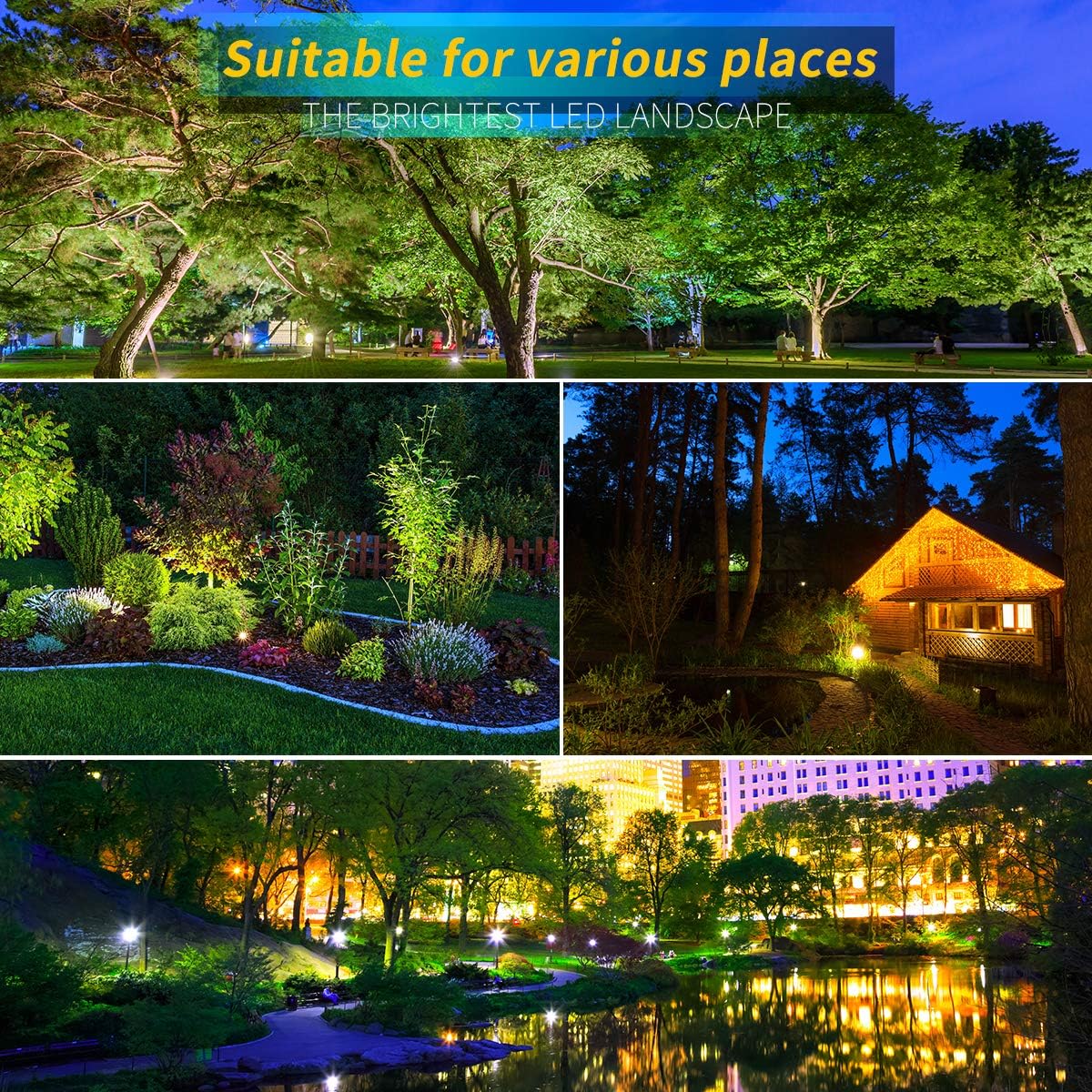 LED Landscape Lights,5W 120V AC Outdoor Pathway Garden Yard Spotlight,IP65 Waterproof Garden Flood Light,Outdoor Spotlight with Stake,UL Cord 5-ft with Plug (Pack of 2, Daylight White)