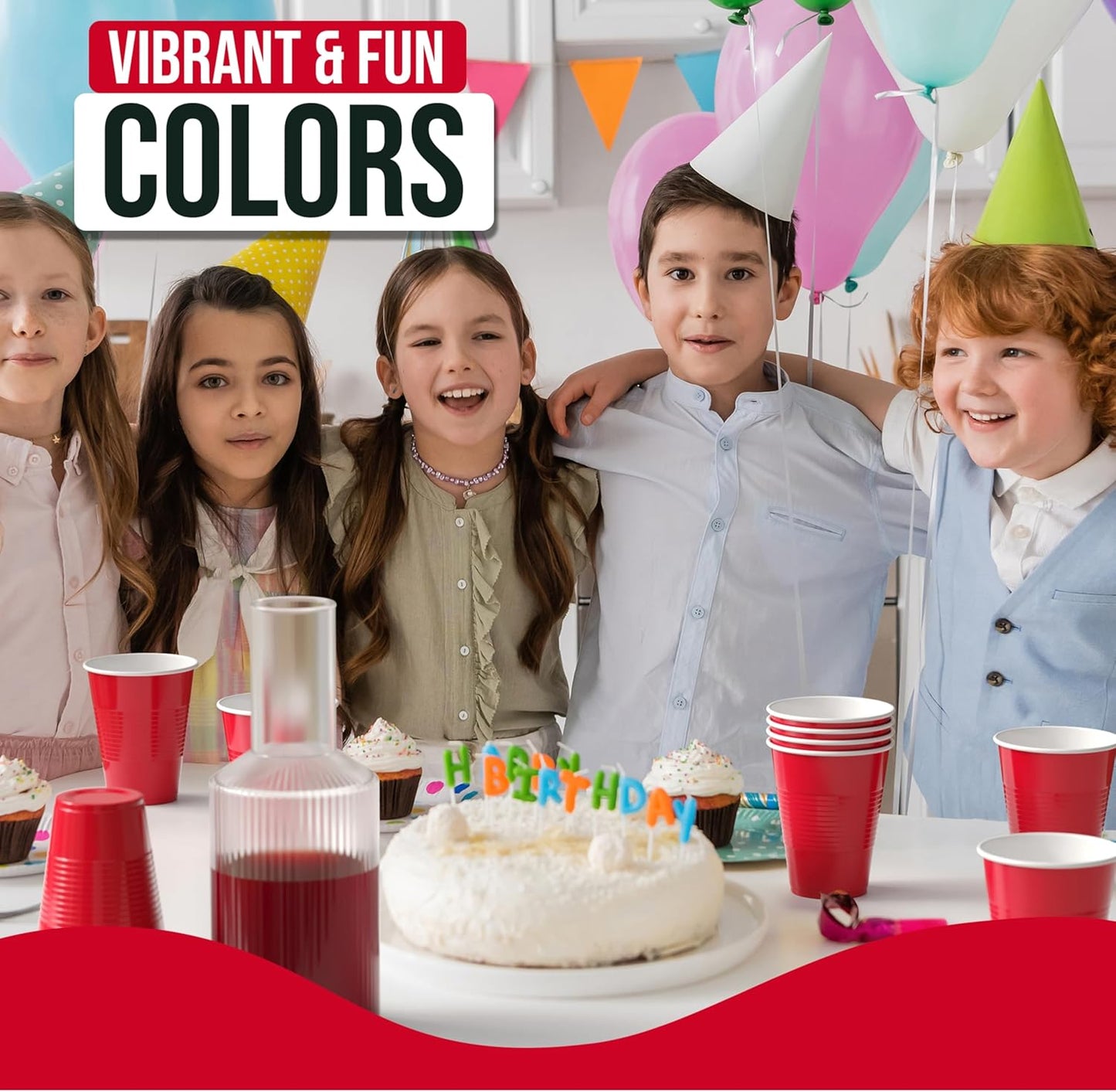 18 Oz Red Plastic Cups For Party Supplies 50 Pack | Red Disposable Cups Plastic | Disposable Drinkware For Parties, Events & Everyday