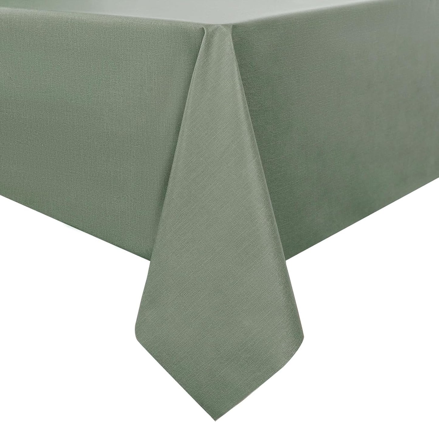 Romanstile 100% Waterproof PVC Tablecloth Rectangle, Oil Spill Proof Stain Resistant Vinyl Table Cloth, Wipe Clean Plastic Table Covers for Kitchen/Dining/Parties - 54 x 78 Inch, Sage Green