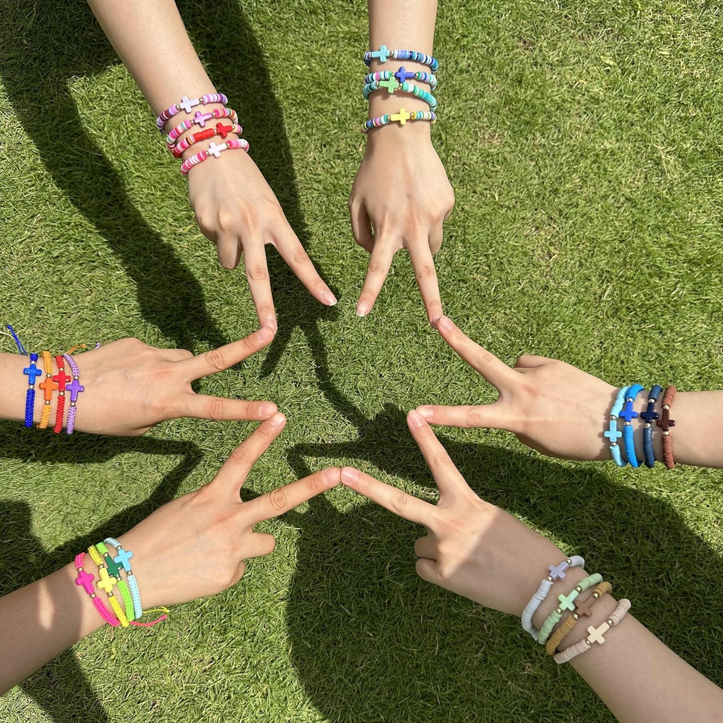 Friendship Bracelets Boho Stackable Bracelets for Women Surfer Heishi Clay Bead Bracelets Stretch Preppy Bracelets Colorful Boho Bracelets for Women