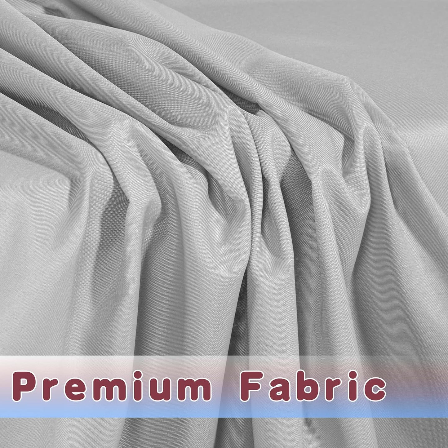 HolidayIdeas 2 Pack Fitted Table Clothes - 48 x 24 Inch - Silver Rectangle Tablecloths for 4 Foot Tables, Polyester Fabric Tablecloth for Parties, Birthday, Baby Shower, Trade Show, Wedding