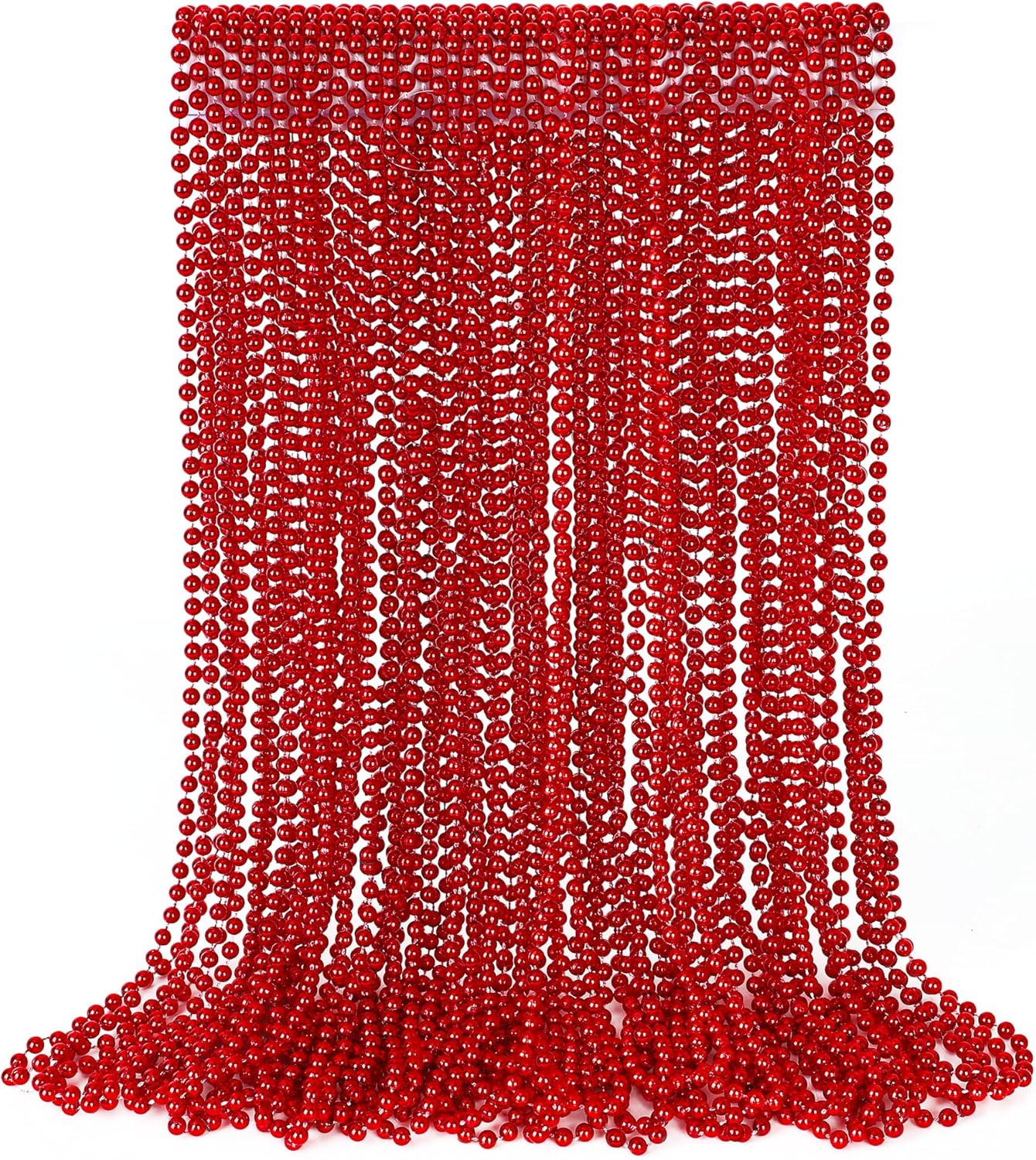 30PCS Beads Necklace, Red Valentines Necklace Stuff Party Favors, 33" Red Necklaces Festival Parade Throw Accessories for Wedding Birthday Valentines Mardi Gras Christmas Celebrations Decorations