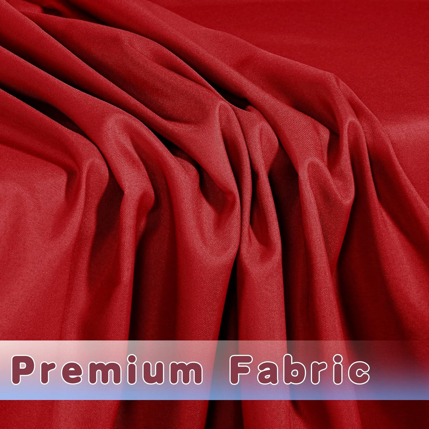 HolidayIdeas 2 Pack Red Fitted Tablecloth for 4ft Tables, 4-Sided Christmas Table Cover for Holiday Markets, Yard Parties, & Gift Tables, Wrinkle-Resistant Washable Xmas Decorations