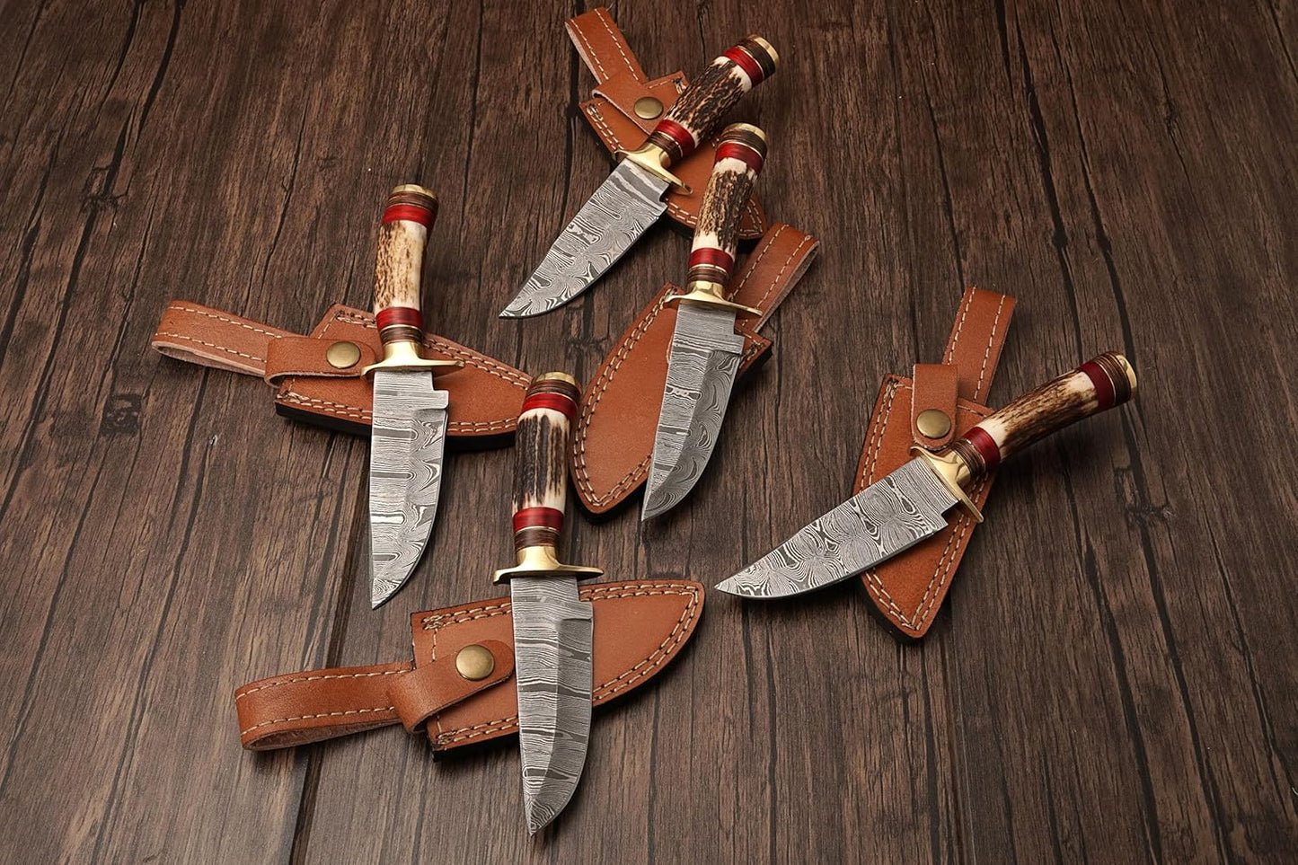 Set of 3 Handmade Personalized Damascus Knife Set for Groomsmen | Wedding and Proposal Gifts