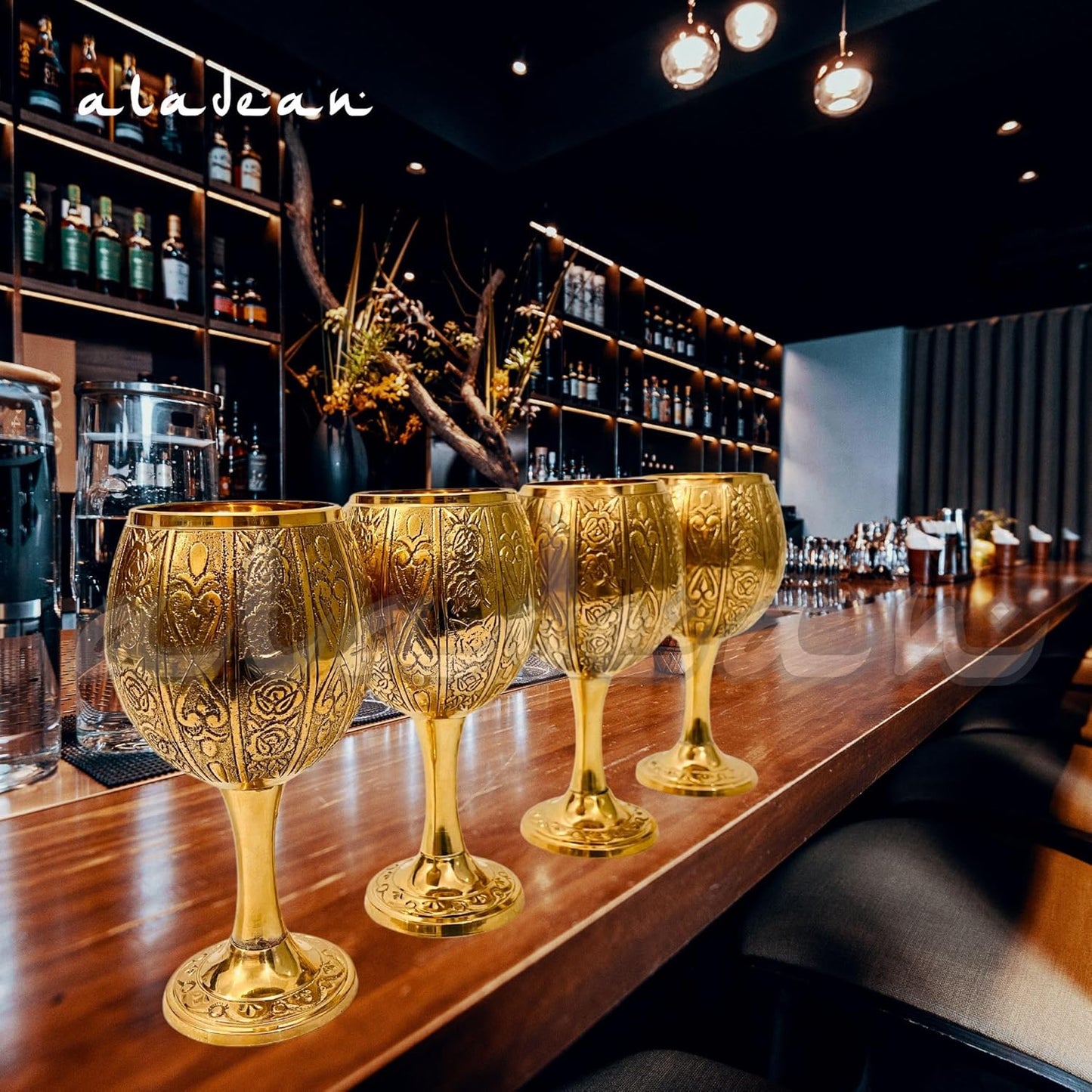 Vintage Chalice Medieval Goblet | 1x Solid Brass Red Wine Glass Cups of Royal King Arthur - Renaissance, Birthday Gifts Christmas Wedding Anniversary Novelty Ceremonial Drinkware (Emperor's Chalice)