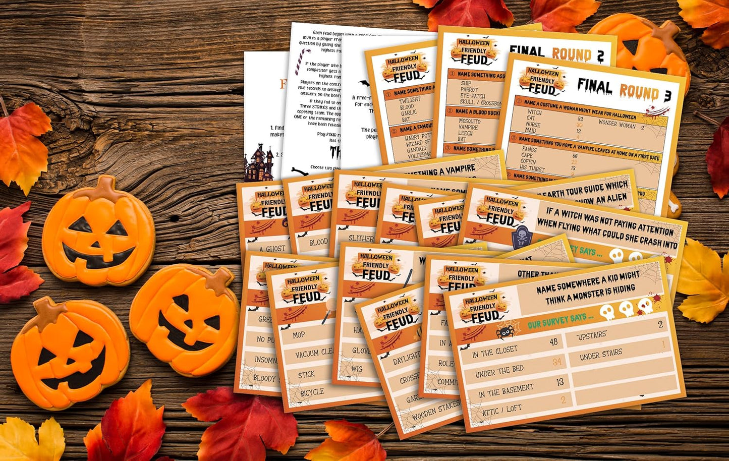 Halloween Friendly Feud Quiz, Halloween Party Game Activity, Feud Trivia Quiz - 003I