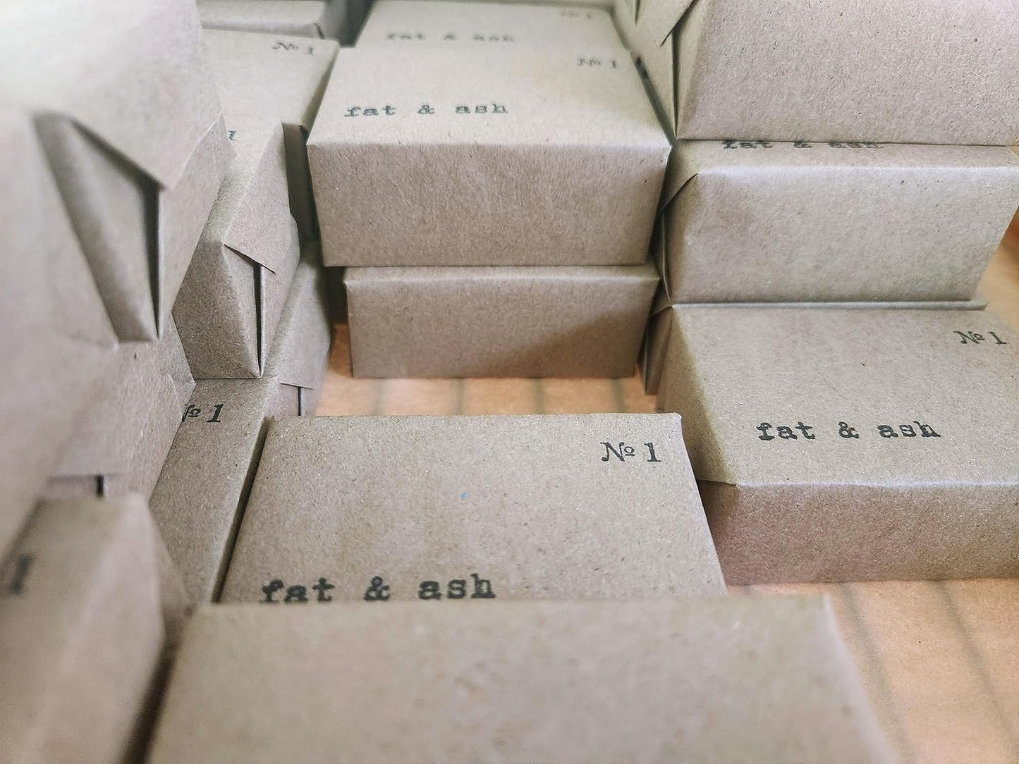 fat & ash Beef Tallow Soap Bar (8 Pack) - VERY SIMPLE INGREDIENTS - Organic and Moisturizing - Handmade in USA - Family Recipe - Long-Lasting, All-Natural, For Dry Skin