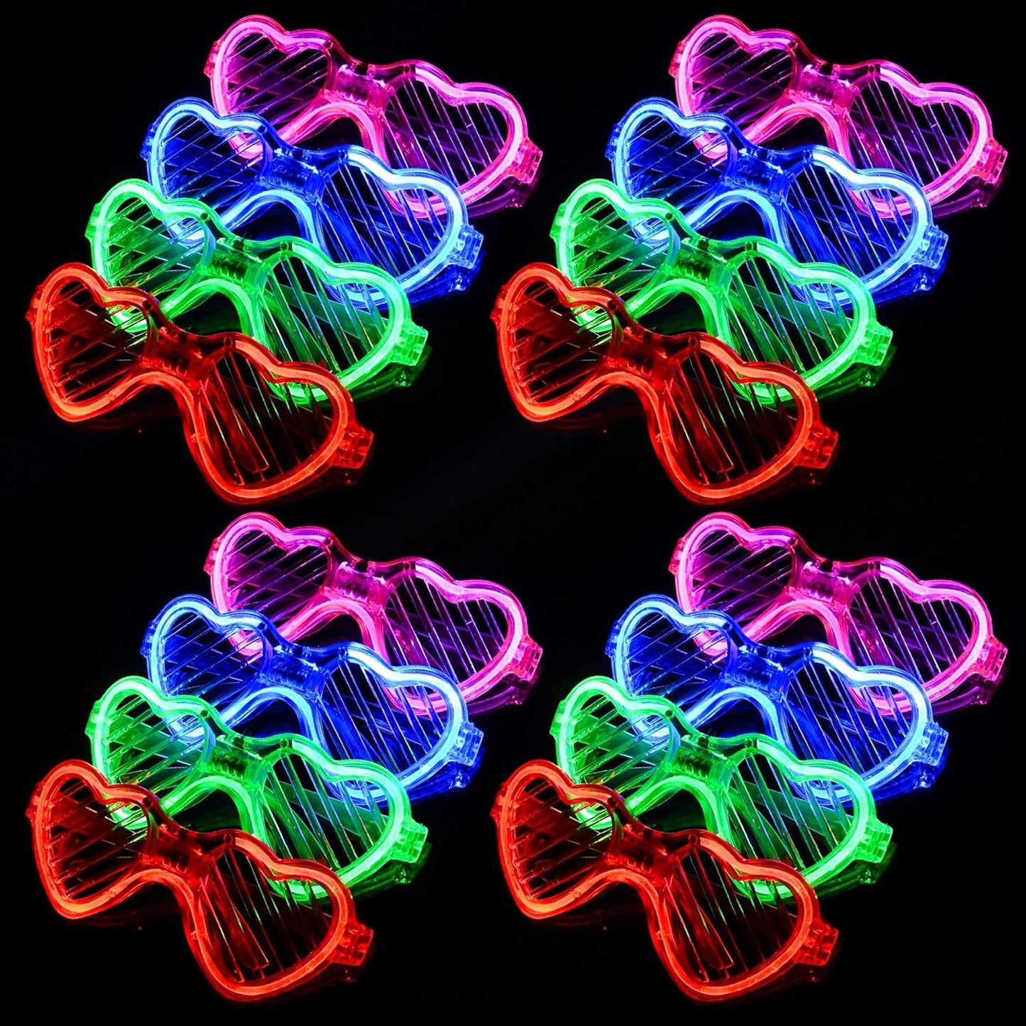 Fsmiling 24 Pack Light Up Glasses Adults Led Glasses Glow In The Dark Party Supplies for Adults Party Favor