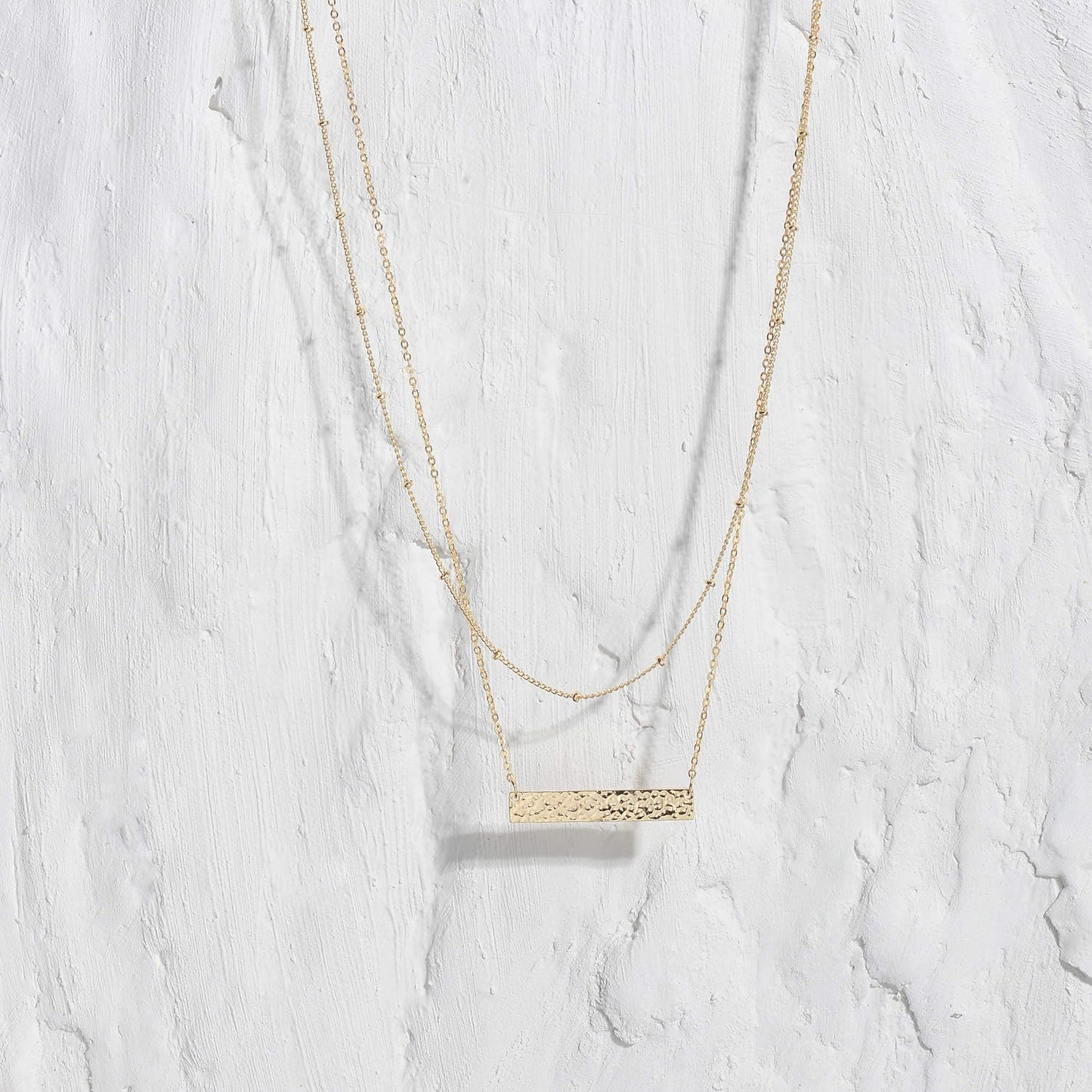 MEVECCO Layered Heart Necklace Pendant Handmade 18k Gold Plated Dainty Gold Choker Arrow Bar Layering Long Necklace for Women