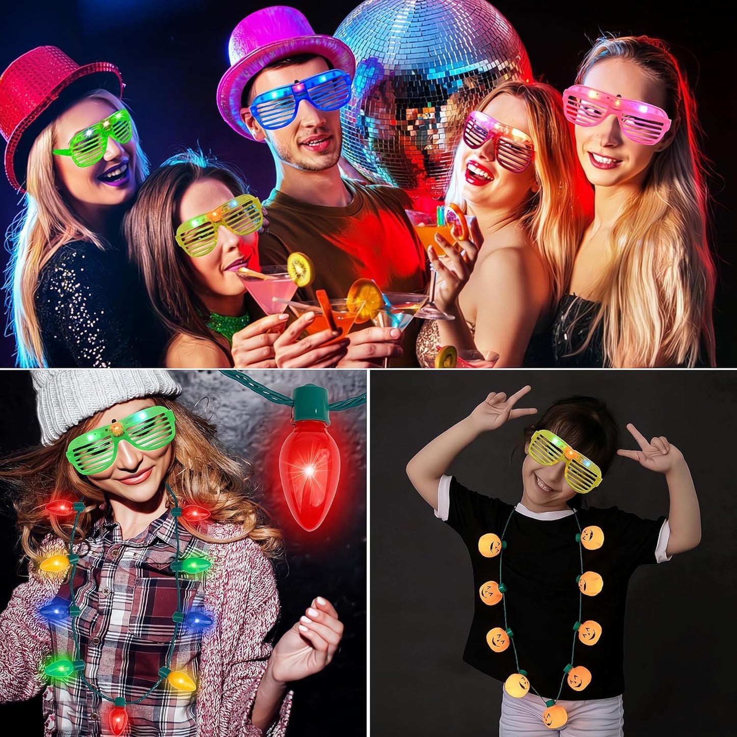 Fsmiling 24 Pack Light Up Glasses Adults Led Glasses Glow In The Dark Party Supplies for Adults Party Favor
