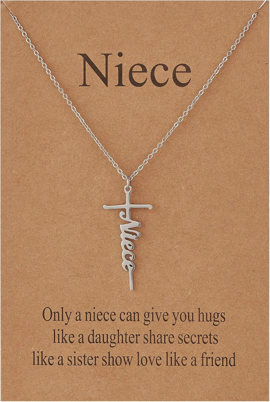 Lcherry Faith Cross Pendant Necklace for Women Religious Christian Jewelry Mother's Day Gifts for Women