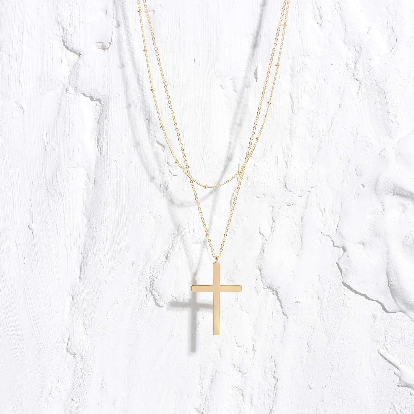 MEVECCO Layered Heart Necklace Pendant Handmade 18k Gold Plated Dainty Gold Choker Arrow Bar Layering Long Necklace for Women