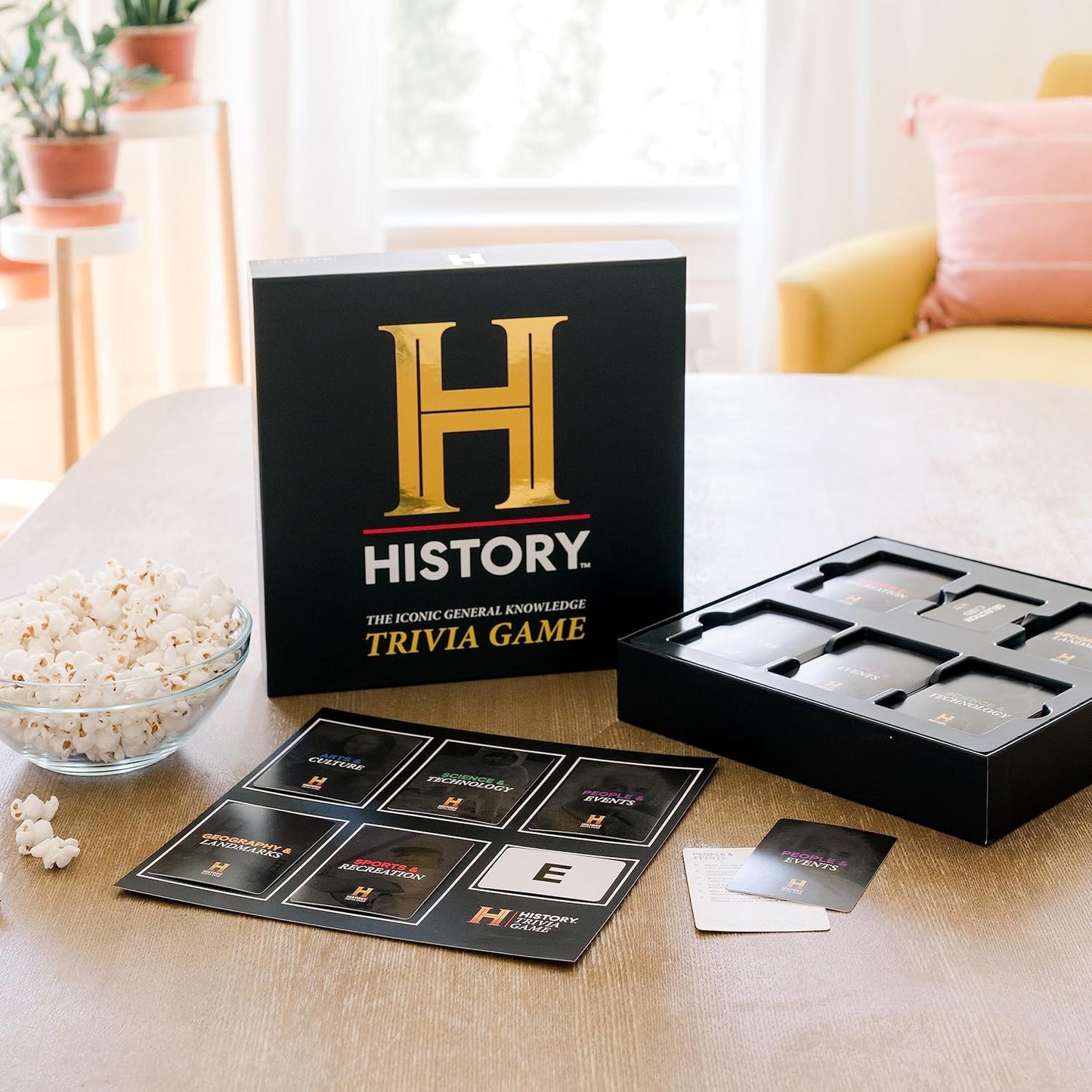 HISTORY Channel Trivia Board Game Deluxe Edition with 80s & 90s Expansion Pack - 2400 General Knowledge Questions - Christmas Stocking Stuffers Gift for Adults & Family in Pursuit of Trivial Knowledge