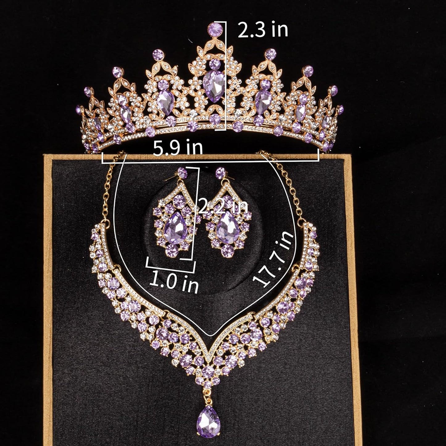 Crowns and Tiaras jewelry sets for Wedding princess birthday party Halloween Prom Pageant Jewelry for Women Crystal Bridal Jewelry Set for women