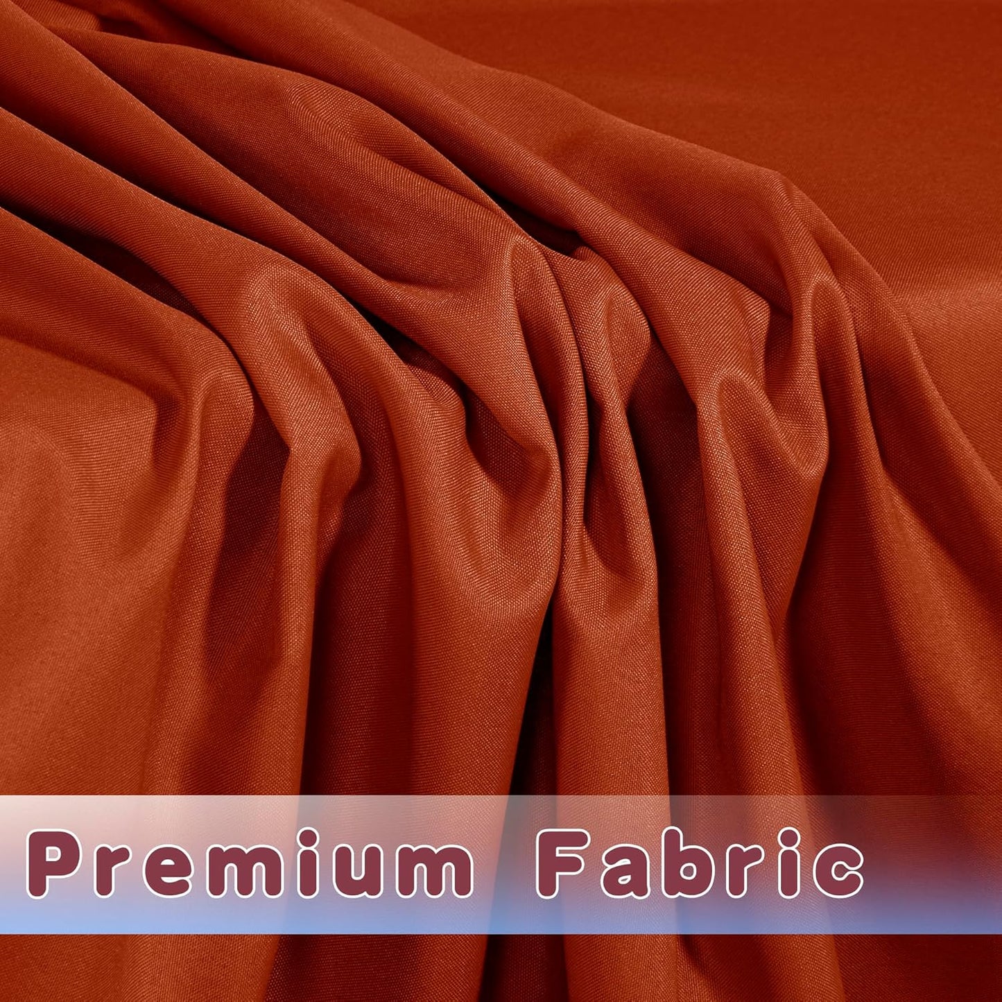 HolidayIdeas 8ft Fitted Table Covers for Home Gathering, 30 x 96 Inch, 2 Pack Rectangle Tableclothes Polyester Fabric Table Covers for Thanksgiving Decor, Parties, Holiday Dinner, Trade Show,Rust