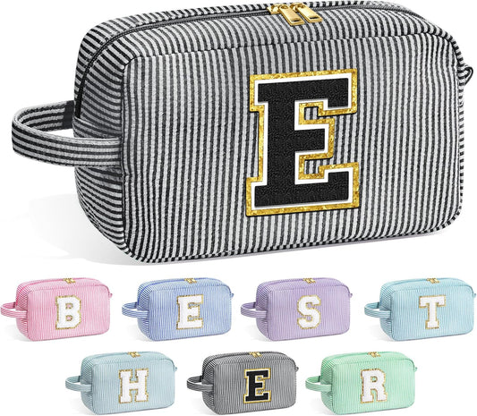 YOOLIFE Bridesmaid Proposal Gifts - Bridal Shower Gifts, Bridesmaid Gifts for Wedding Day, Maid of Honor Gifts, Bride To Be Gifts, Bachelorette Party Gift for Bride, Initial Makeup Bags for Women E