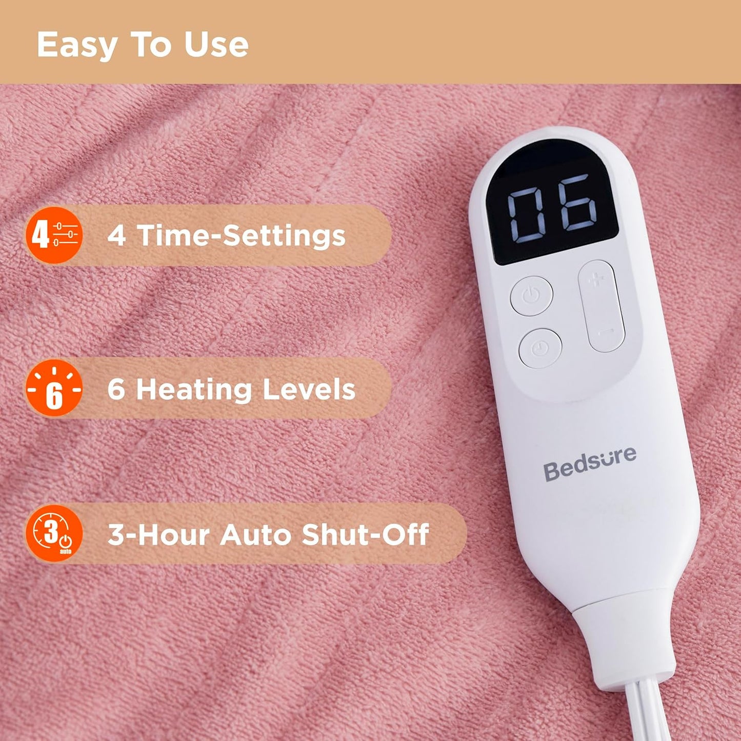 Bedsure Wearable Heated Blanket with Foot Pocket - Electric Snuggle Blanket for Adult with Sleeves, Winter Gifts for Mom Women Girlfriend, Warm Sherpa Heating Throw, Auto Shut Off, 50 x 71+18", Pink