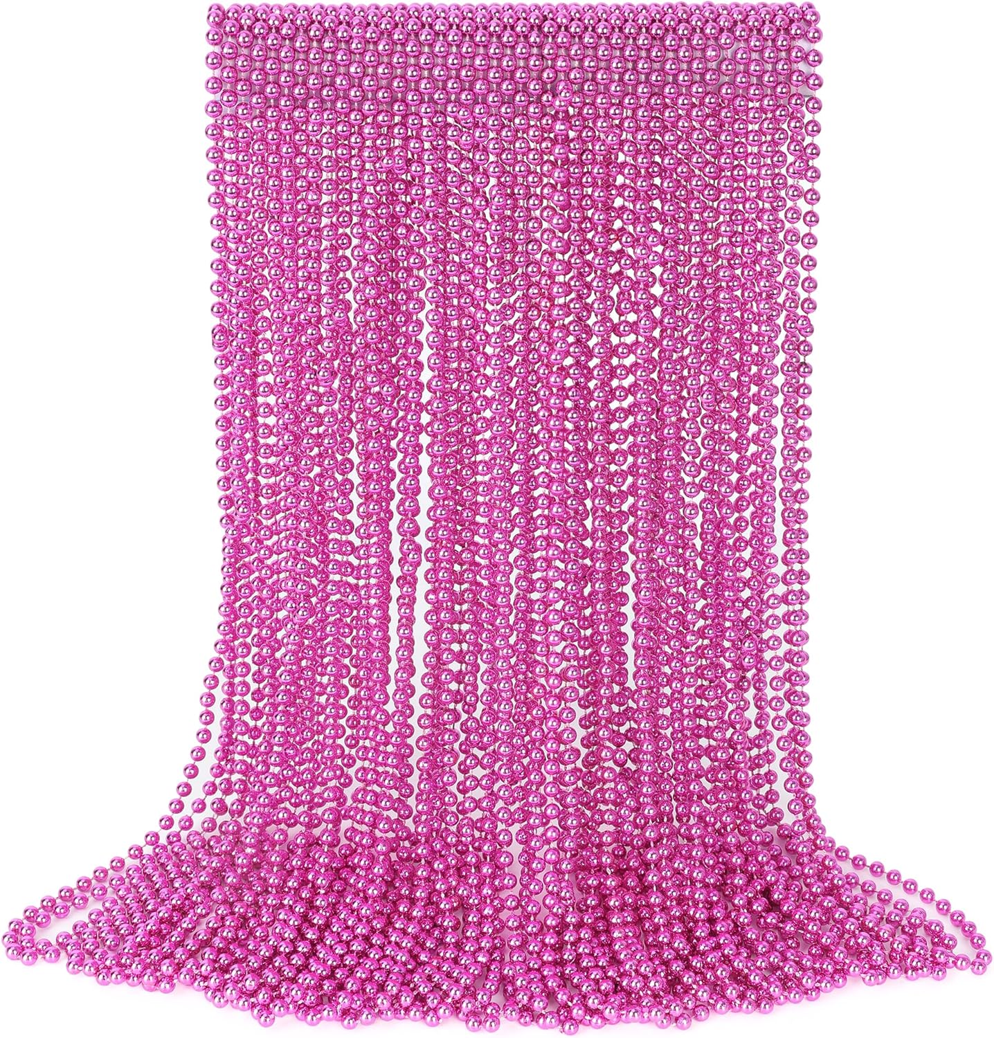 30PCS Bead Necklace, 33" Breast Cancer Awareness Accessories Bead Necklaces Bulk, Mardi Gras Beads Necklace, Festival Parade Throw Accessories for Wedding Birthday Gender Reveal Party Events Supplies