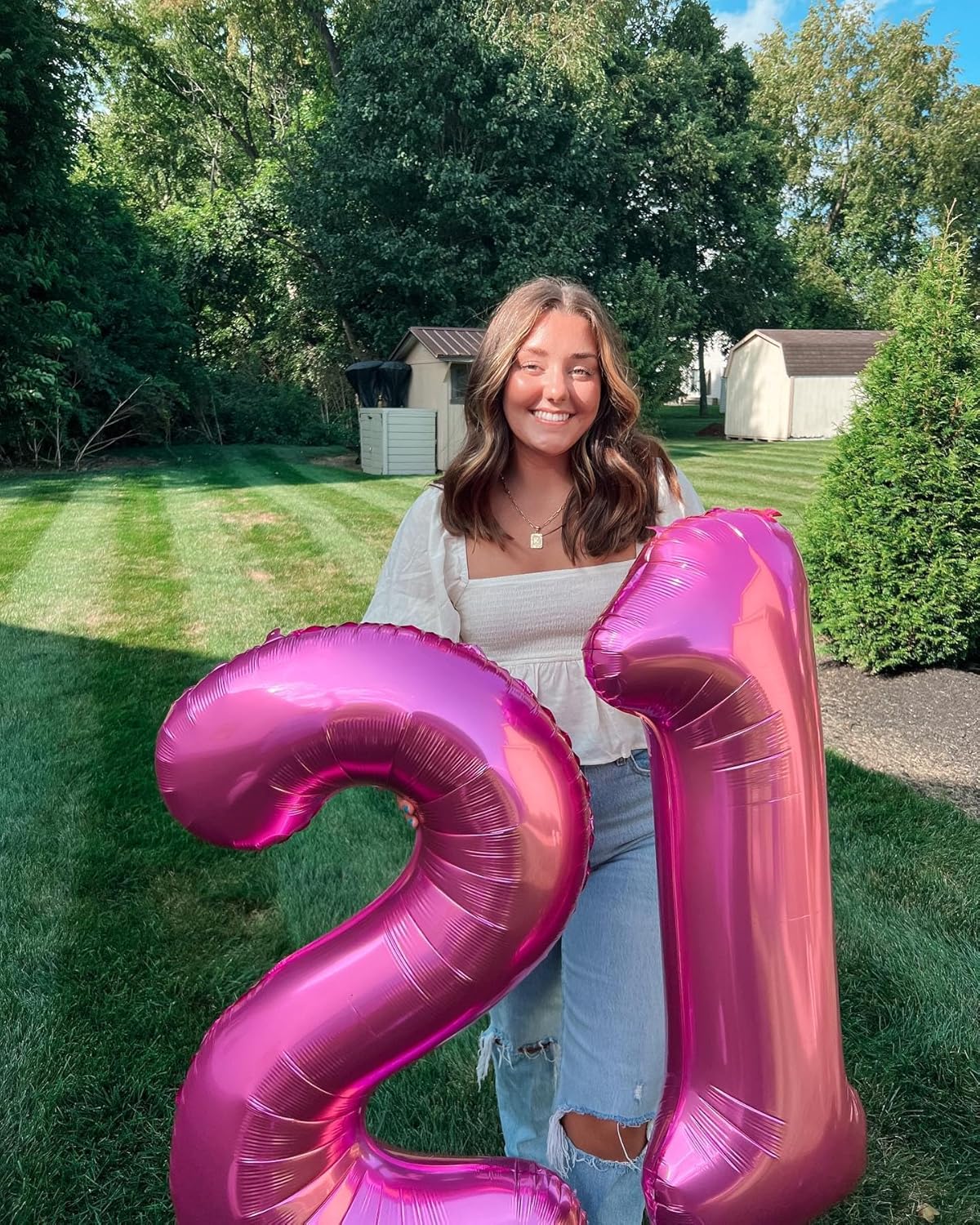 Pink 4 Balloon, Number Balloons 40 Inch, 4th Birthday Decorations for Girls Four Large Numbers for Party Decor, Number 4 Balloon