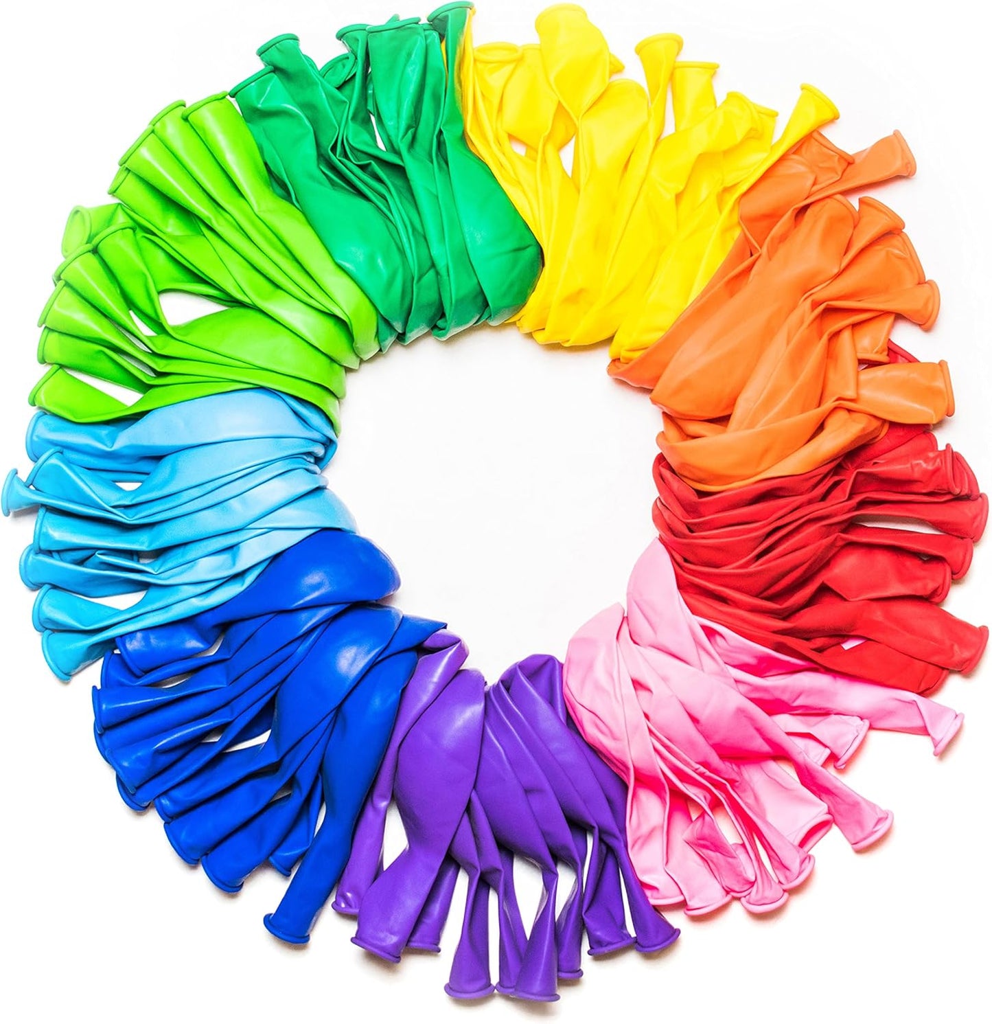 Dusico® Balloons Rainbow Set (100 Pack) 12 Inches, Assorted Bright Colors, Made With Strong Multicolored Latex, For Helium Or Air Use. Kids Birthday Party Decoration Accessory. Easy Blow Up by Mouth
