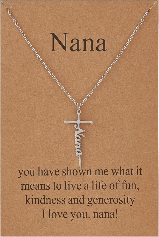 Lcherry Faith Cross Pendant Necklace for Women Religious Christian Jewelry Mother's Day Gifts for Women