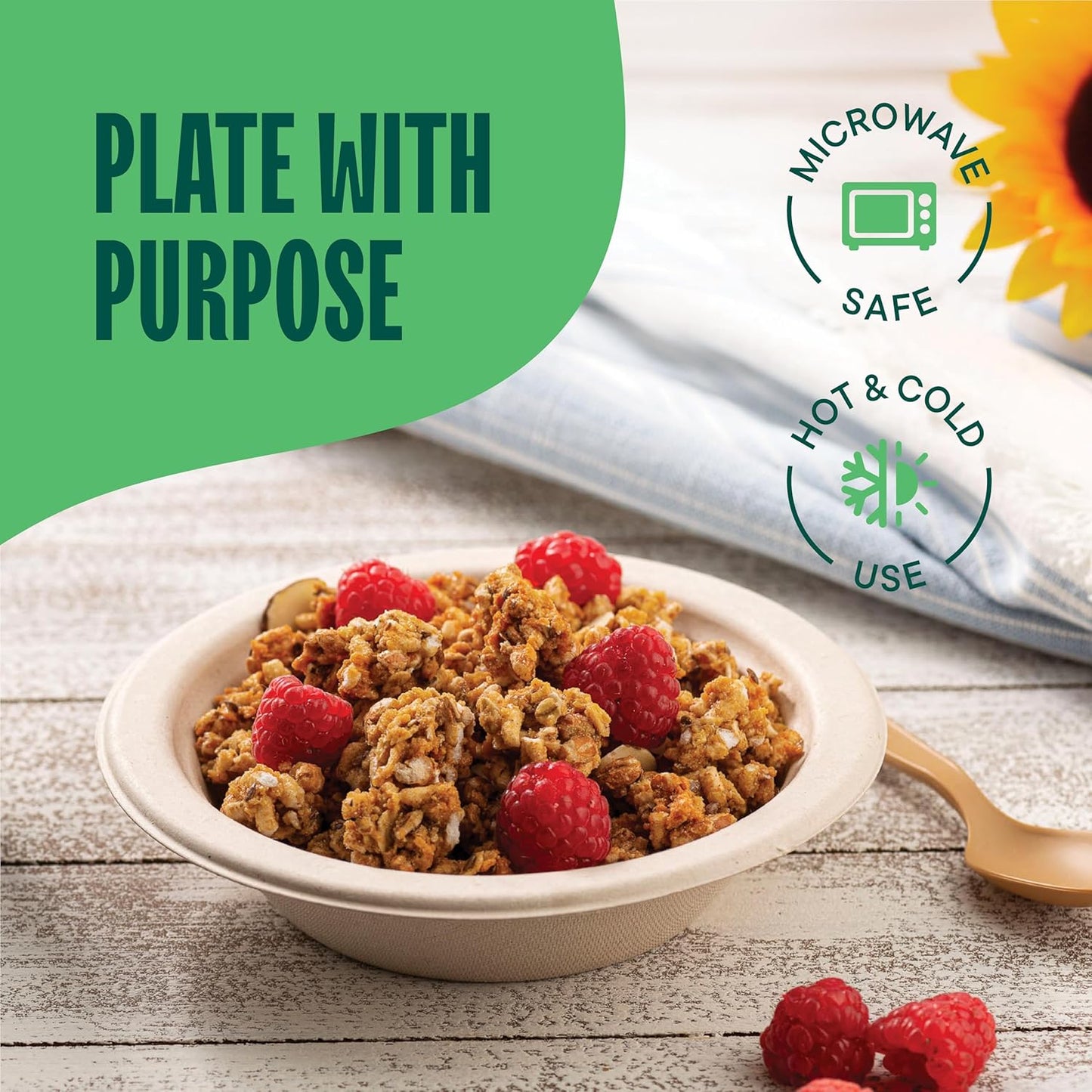 Paper Bowls, 100% Compostable Disposable Soup Bowl [125-Pack] - {PFAS-Free} - {BPI Certified} - [16 oz] Heavy Duty, Eco-Friendly, Biodegradable Bagasse Hot Food Plates and Bowls - Natural Brown