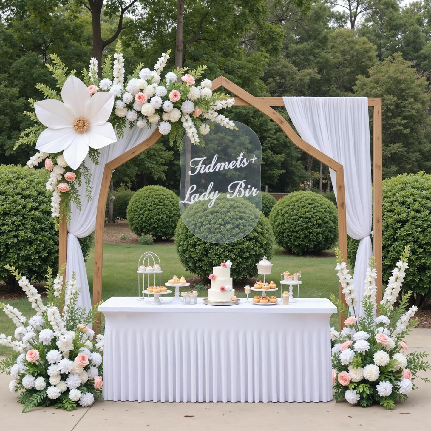 2 Pack White Spandex Tablecloths for 4 ft Rectangle Tables, Stretch Table Cloths 4 Foot Fitted Table Cover with Skirt for Parties Weddings Birthday Banquet Baby Shower