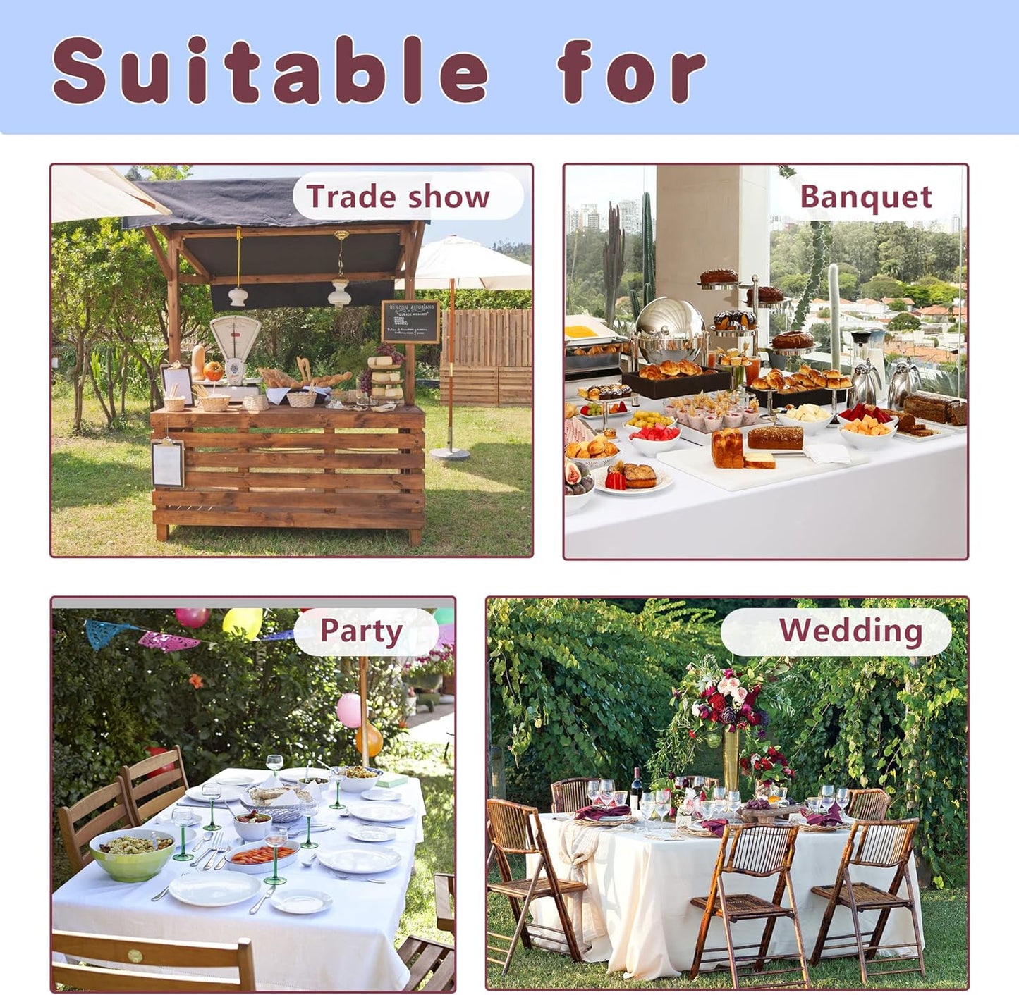 HolidayIdeas 2 Pack Fitted Tableclothes - 48 x 24 Inch - Orange Rectangle Tablecloths for 4 Foot Tables, Polyester Fabric Table Covers for Parties, Holiday Dinner, Wedding, Trade Show