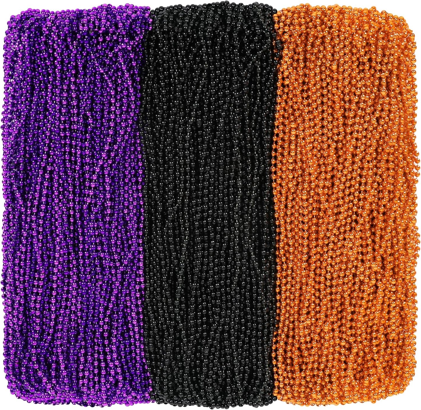 200 PCS Black Purple Orange Beads Necklaces, Halloween Accessories Beaded Bulk, Halloween Bead Necklaces Trick or Treat Supplies Party Favors Parade Throw Decorations Stuff