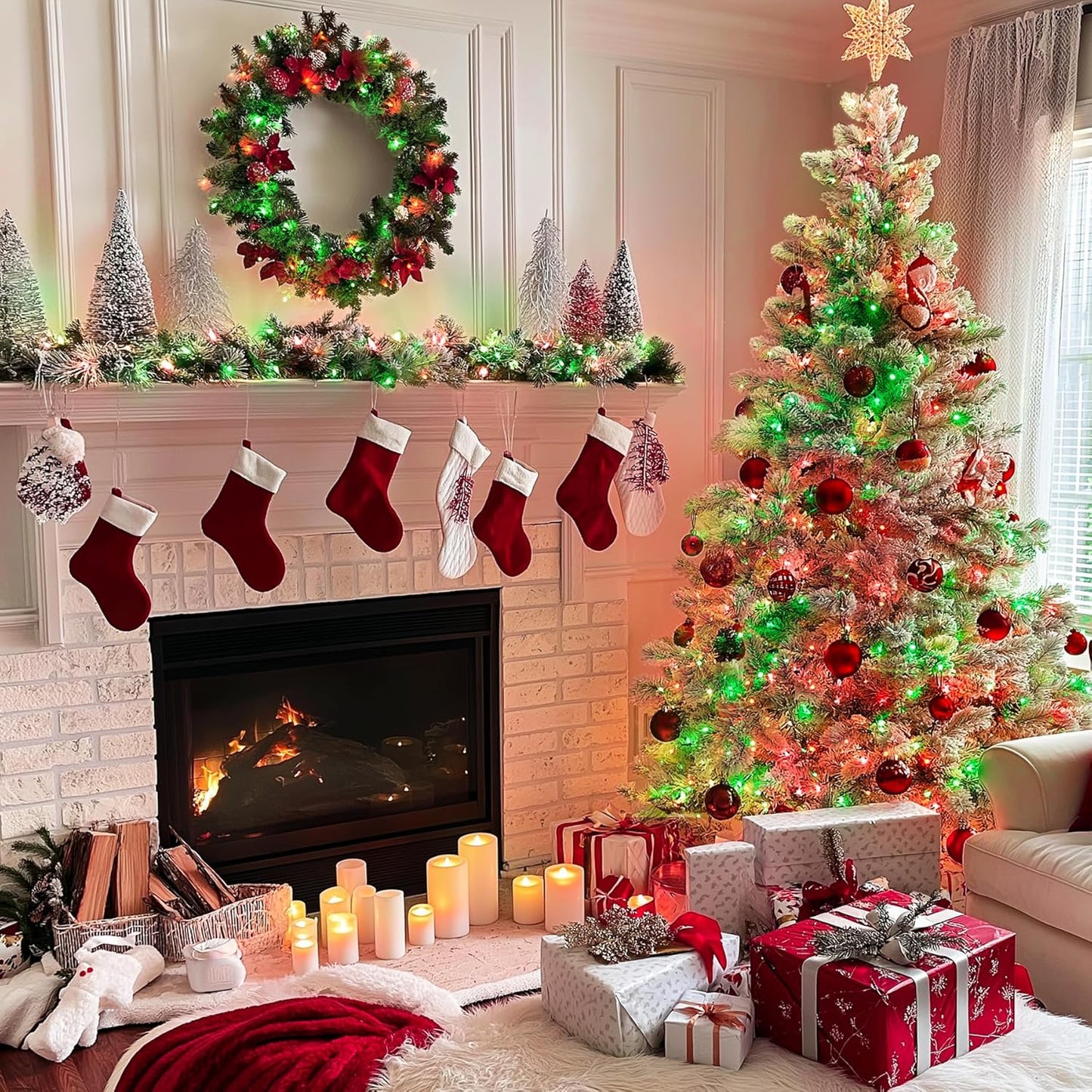 JMEXSUSS 200 LED Red and Green Halloween Lights Outdoor, 66ft Christmas String Lights Indoor Clear Wire Plug in for Bedroom Party Christmas Tree Halloween Decorations