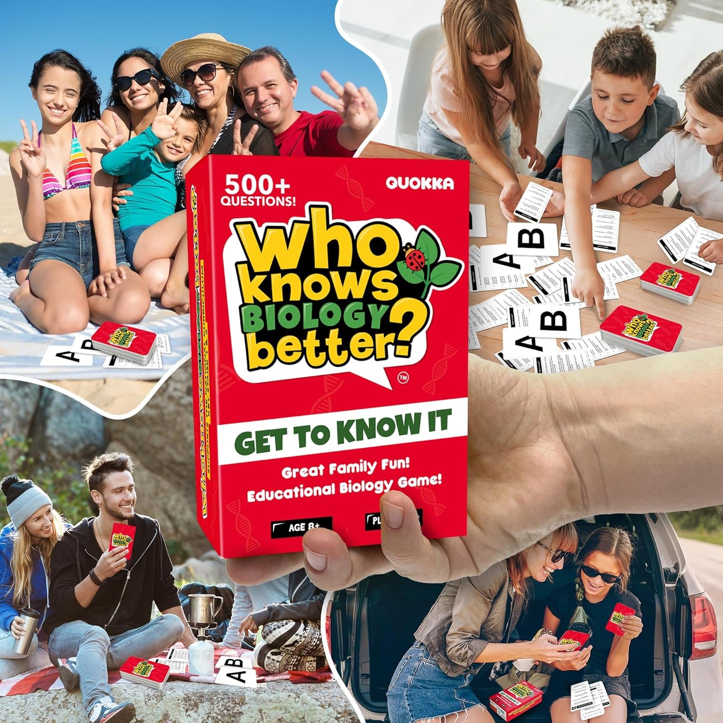 Board Games for Kids 8-12 and Family - Educational Trivia Card Game for Kids Age 8+ - Who Knows Biology Better? - 500+ Questions for Fun Learning and Family Game Night - Science Trivia for Children