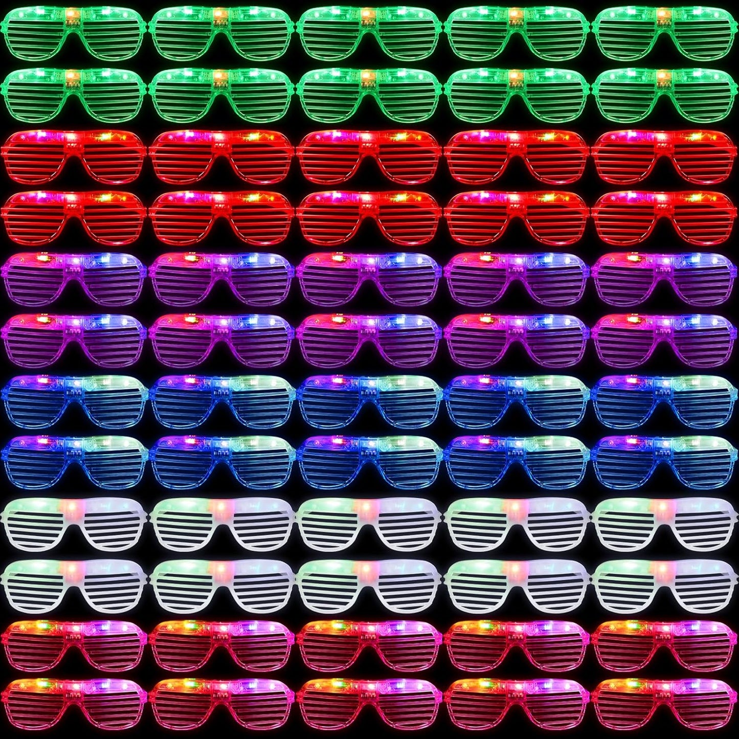 Honoson Halloween 120 LED Glasses Light up Glasses Glow in The Dark Party Supplies Neon Flashing Glow for Halloween