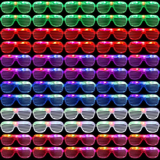 Honoson Halloween 120 LED Glasses Light up Glasses Glow in The Dark Party Supplies Neon Flashing Glow for Halloween