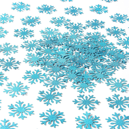 Snowflake Teal-Blue Party-Decorations Frozen Confetti - 100pcs Glitter Paper decor Christmas Table Confetti,Winter Wonderland Birthday Party Supplies New Year Decor Lasting Surprise