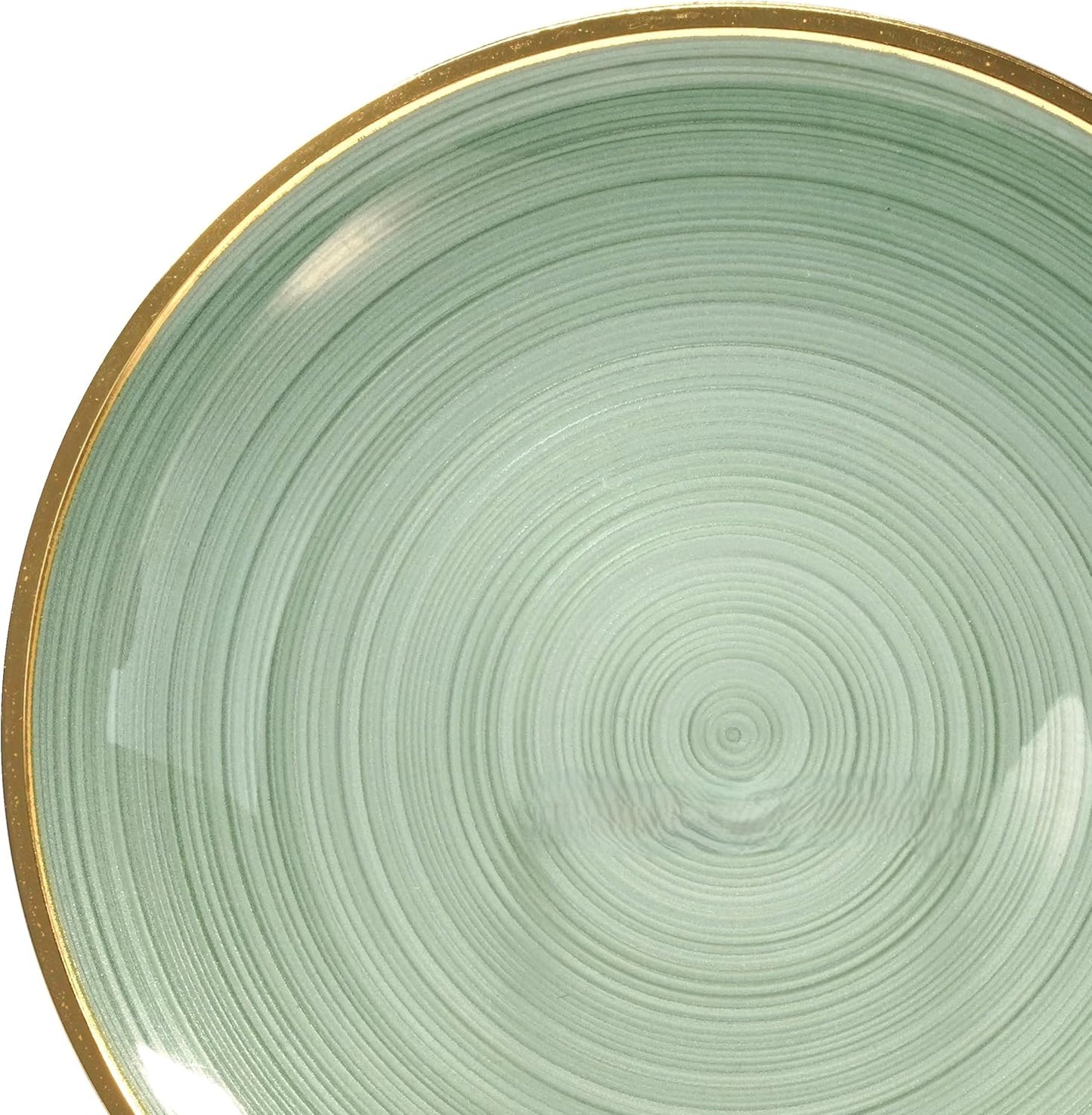 " OCCASIONS " 240 Plates Pack,(120 Guests) Premium Wedding Party Disposable Plastic Plates Set -120 x 10'' Dinner + 120 x 7'' Salad/Dessert (Belize in Green & Gold)