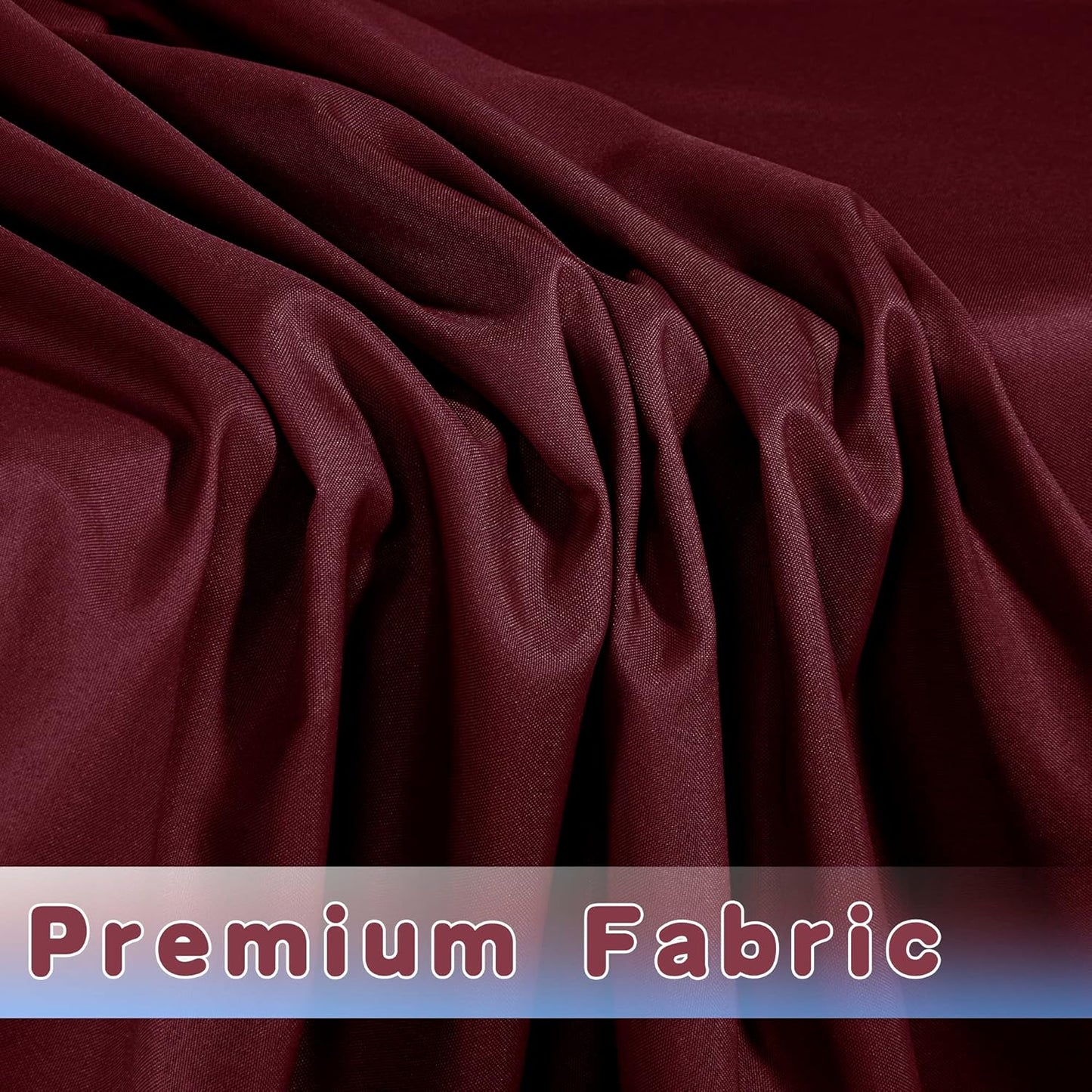HolidayIdeas Fitted Burgundy Tablecloths - 72 x 30 Inch - 2 Pack Rectangle Table Clothes for 6 Foot Folding Tables, Polyester Fabric Table Cover for Trade Show, Craft Show, Events