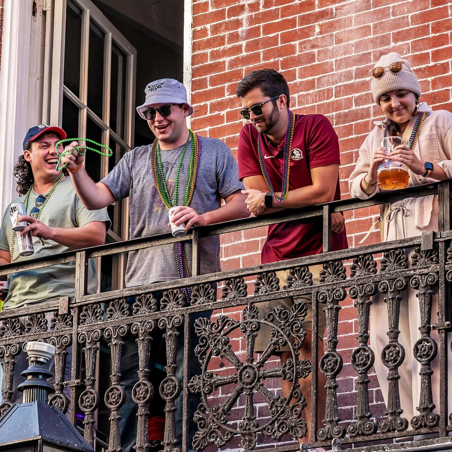 12PCS Mardi Gras Beads, Green Purple Gold Mardi Gras Metallic Costumes Necklaces Bulk, Mardi Gras Beads Necklace Costumes Accessory Sets for Parade Throws Party Decorations Favor Supplies