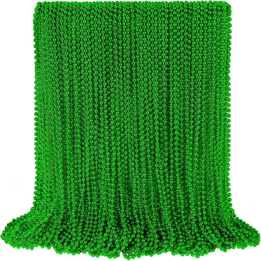 SHAOQINLIN 100 PCS St. Patricks Day Beads Necklace, 33" Green Mardi Gras Beads Christmas Necklaces Irish Saint Patricks Necklaces for St. Patricks Day Mardi Gras Parade Throws Birthday Party Favors