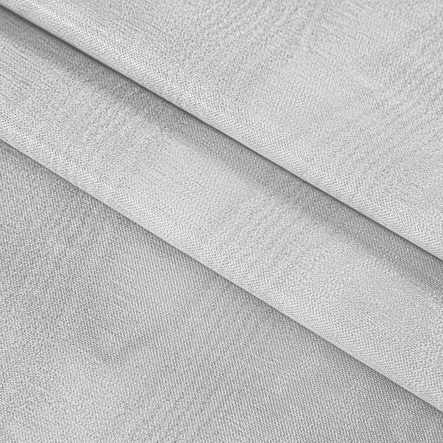 Newbridge Vinyl Flannel Backed Tablecloth, 60 x 120 Inch Rectangle, Silvery White Moire Wavy Solid Design, Heavyweight Indoor Outdoor Waterproof Table Cover, Easy Care Wipe Clean