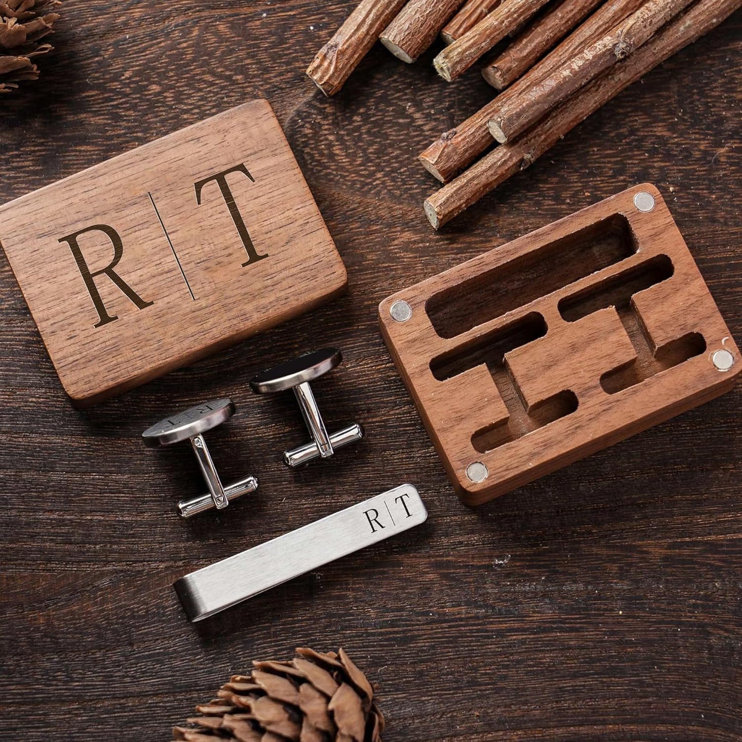 MUEEU Father of the Bride Cufflink Engraved I Will Always Be Your Little Girl Dad Father Tie Bar