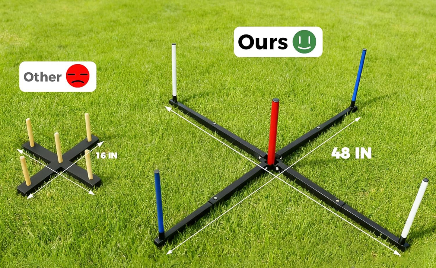 Ring Toss Game, 6 Jumbo Rings & Scoreboard with 5 Games and Carry Case Yard Outdoor Lawn Games for Kids, Adults & Family, Backyard Camping Tailgates Party Game for Teens, Boys & Girls