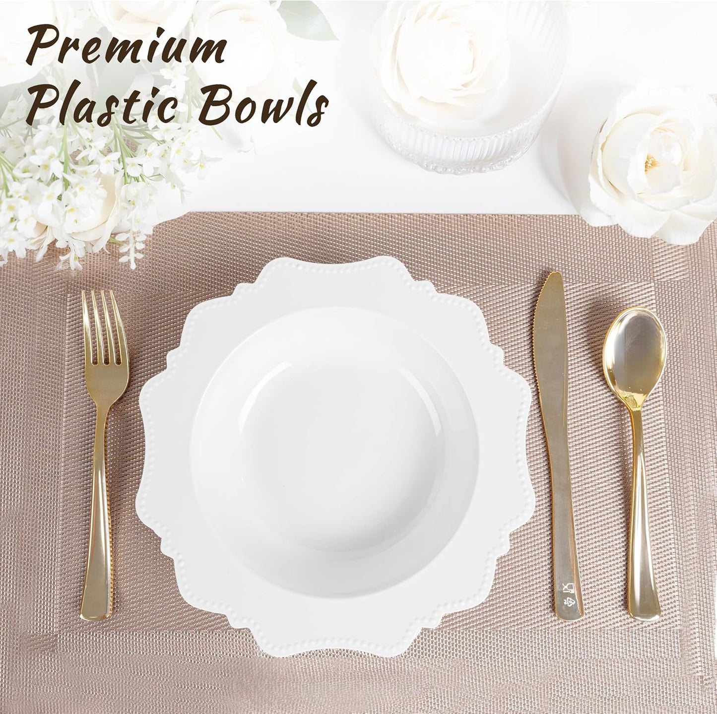 COLOSUS Plastic Multi-color Bowls (30 Pack) 12 Oz Disposable for Party Dessert/Salad Bowl, Fancy Shatterproof Dinnerware for Catering, Holidays, Children Party, and Everyday Use