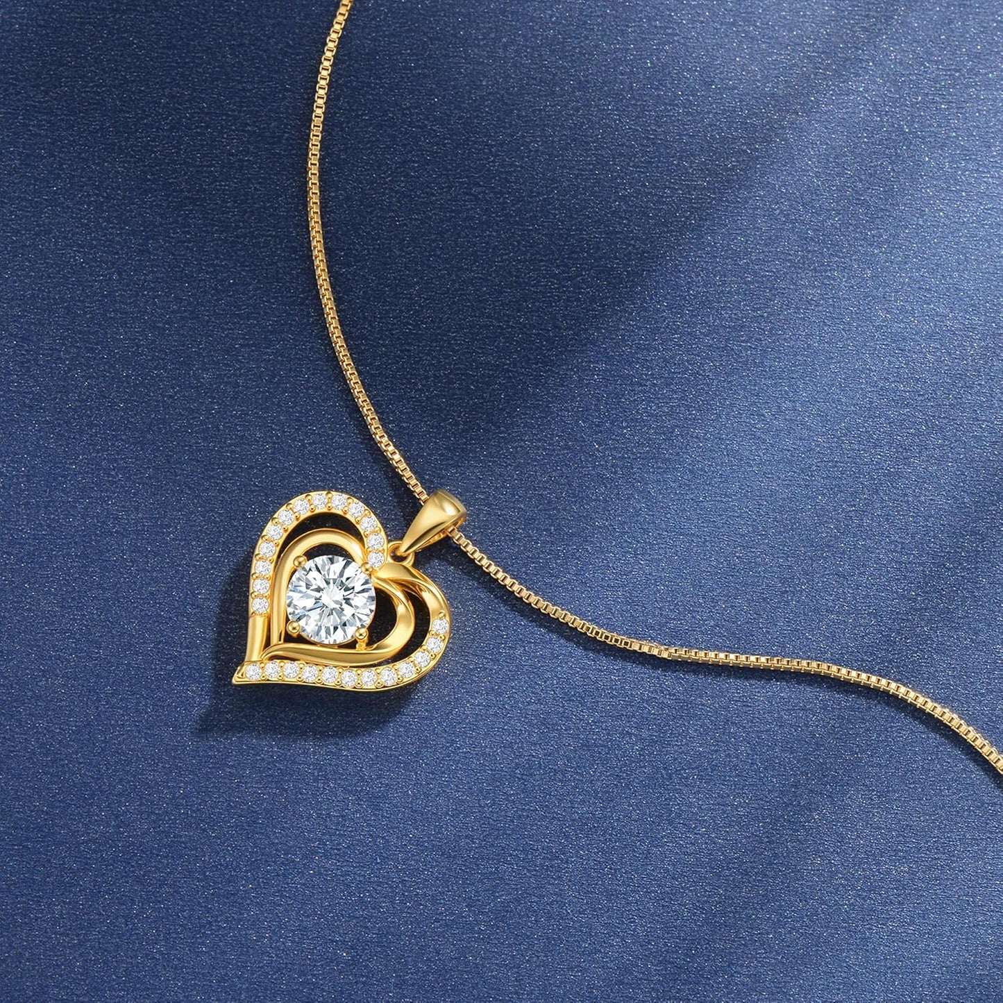 Moissanite Heart Necklace for Women Birthday Gifts for Wife S925 Sterling Silver Jewelry for Christmas Anniversary Valentine Birthday Gift for Her Girlfriend Mom