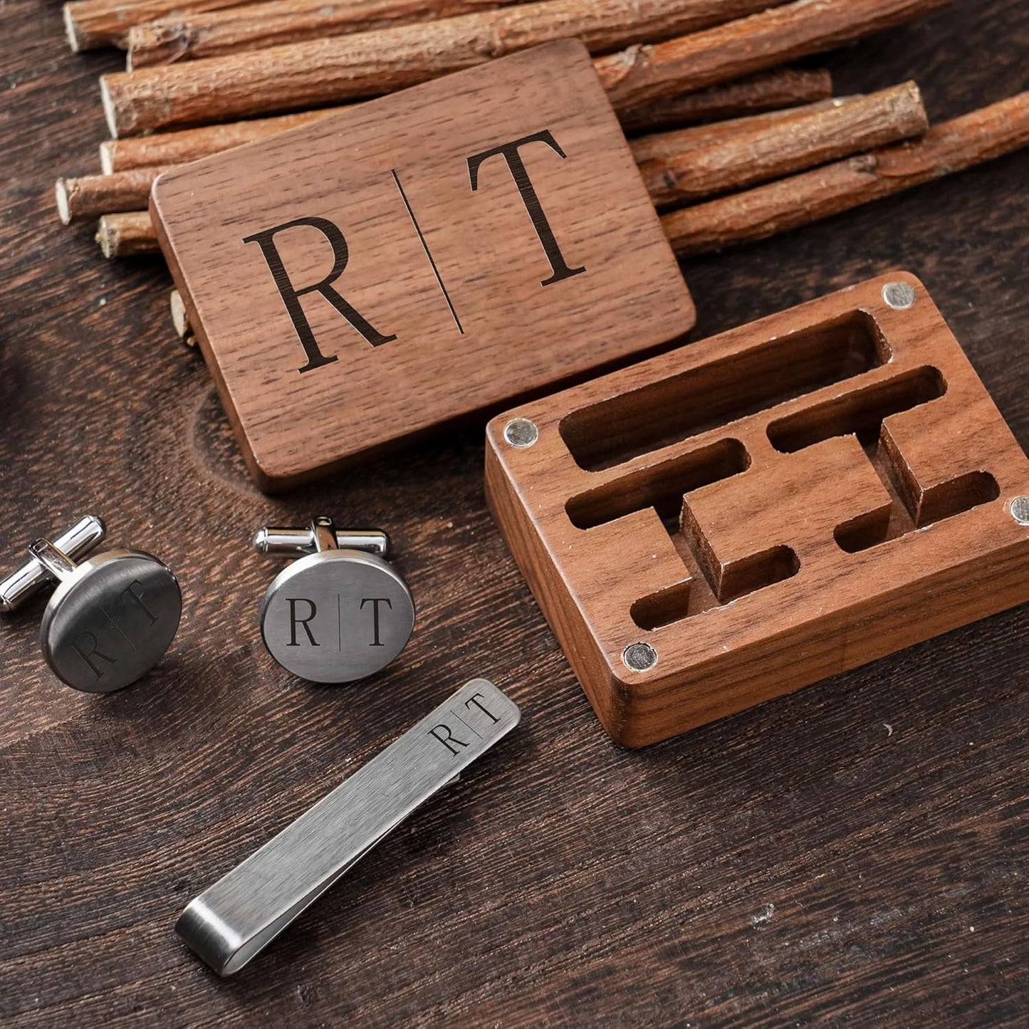 MUEEU Father of the Bride Cufflink Engraved I Will Always Be Your Little Girl Dad Father Tie Bar