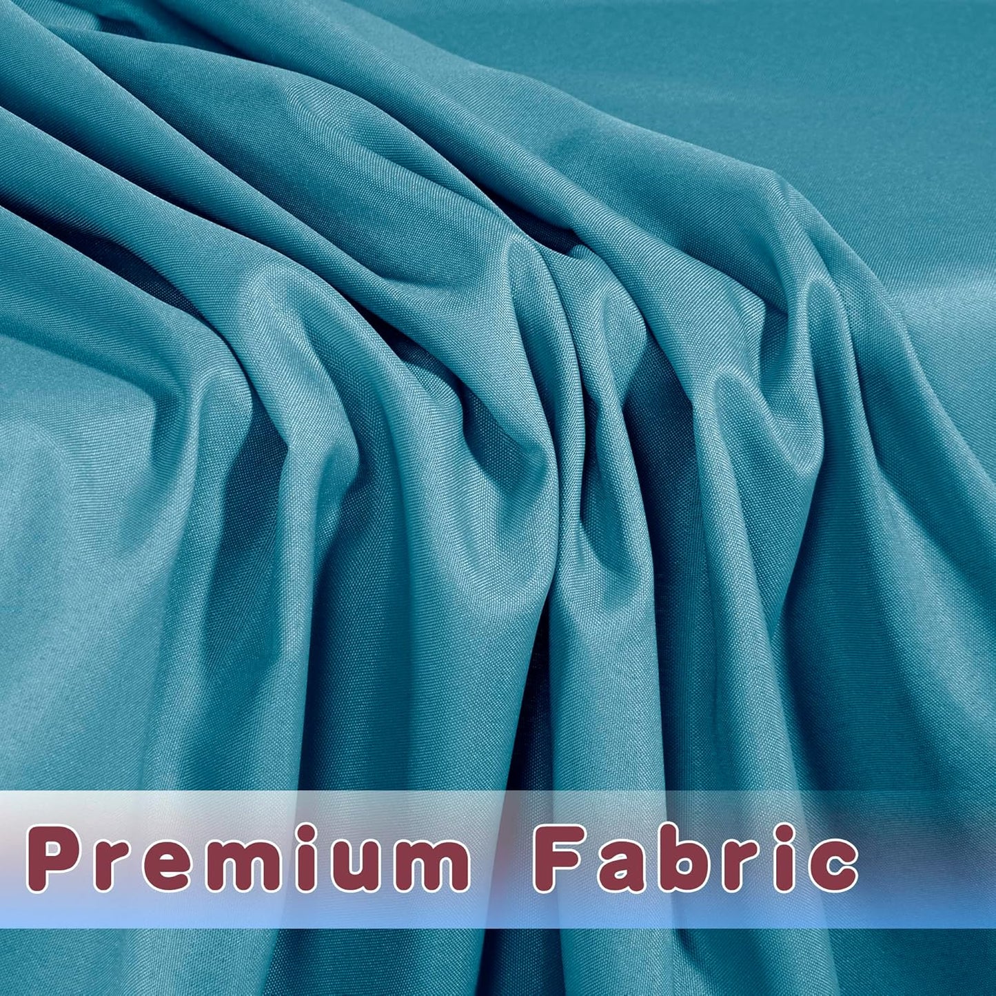 HolidayIdeas Fitted Teal Table Covers - 96 x 30 Inch - 2 Pack Rectangle Tablecloths for 8 Foot Tables, Polyester Fabric Tablecloth for Parties, Baby Shower, Wedding, Trade Show