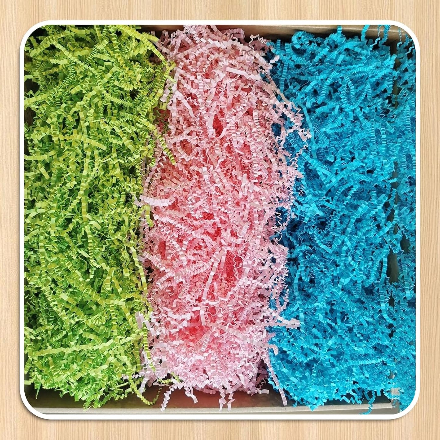 1 LB Lake Blue Crinkle Cut Paper Shred Filler Great for Gift Wrapping, Lake Blue Basket Fillers, Birthday, Gift Wrapping, Anniversary, Halloween Thanksgiving Christmas Party Decor Filling Supplies