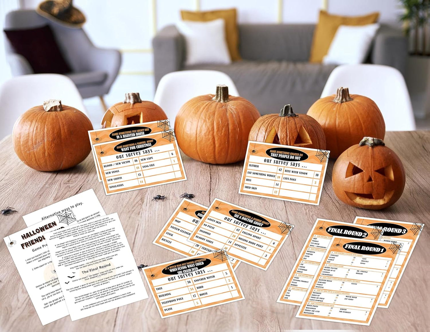 Halloween Friendly Feud Game Set, Friendly Feud Quiz, Family Feud Quiz, Baby Shower Game, Halloween Party Activity, Family Games for Adults, Halloween Party Supplies-L001